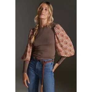 NWT Anthropologie Bl-nk Blank London floral statement puff sleeve top